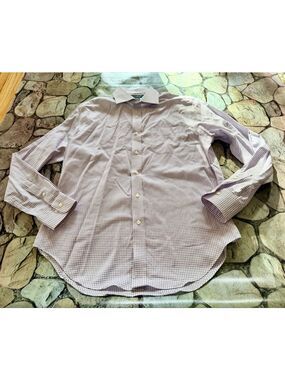 Ralph Lauren Gingham Plaid Easy Care Top-Size 16 1/2
